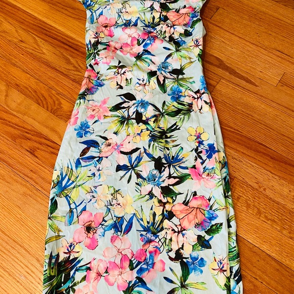 Zara Mint Oriental Floral Pencil Dress size XS - Picture 6 of 9
